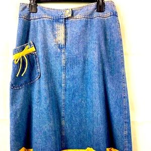 NEW J. Jill Denim Ruffled Skirt Size 8P